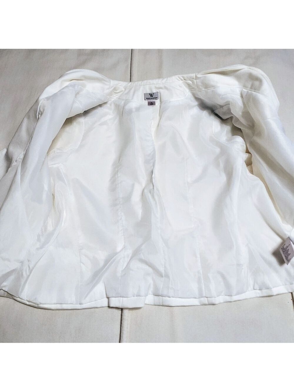 Worthington White Blazer Jacket Open Front Long Sleeve Extra Large - Picture 9 of 11